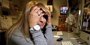 Mujer Trabajando Cansancio Agotamiento Fatiga Debilidad Astenia