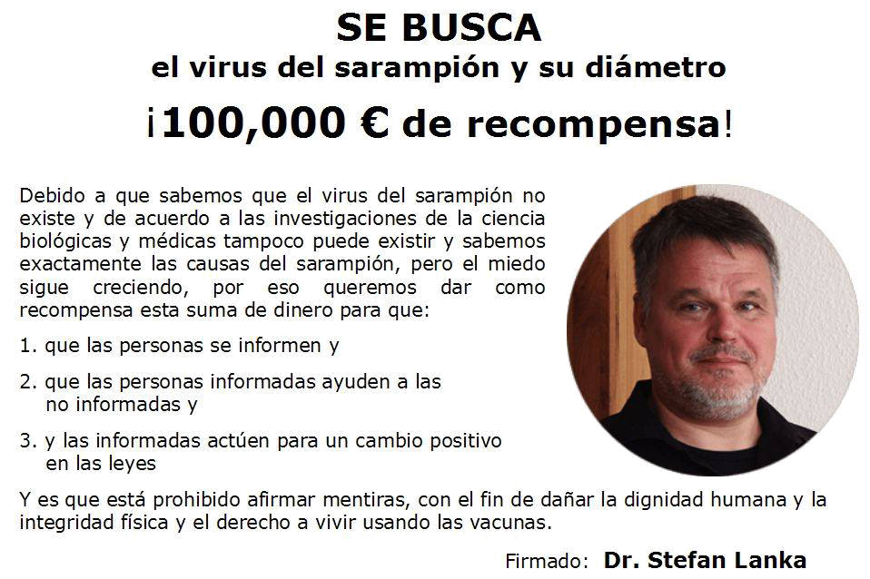 Busqueda Virus Sarampion Recompensa Stefan Lanka 100,000 Euros