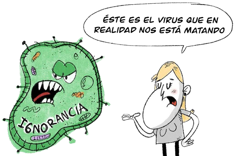 Virus Coronavirus Pandemia Caricatura Ignorancia Muerte