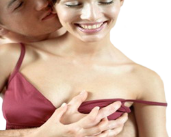 Mujer Disfrutando Caricias Seno