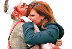 Esposa Preocupada Esposo Herido