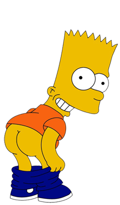Simpson Bart Pantalones Abajo Mostrando Trasero