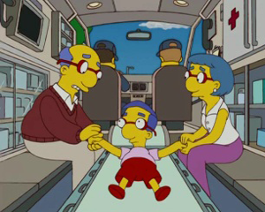 Simpson Milhouse Van Houten Ambulancia Padres