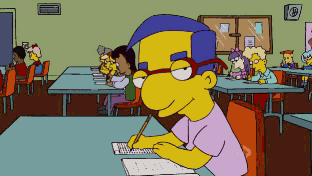 Simpson Milhouse Van Houten Tramando Algo