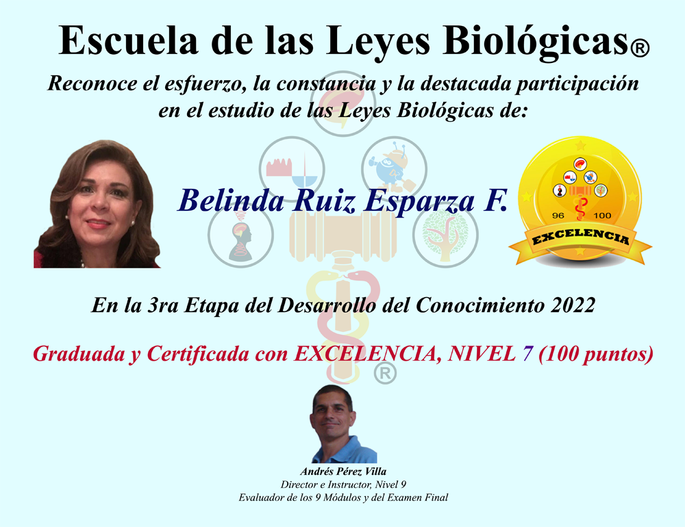 Diploma 2022 Graduada Excelencia Belinda Ruiz Esparza Flores Escuela 5 Leyes Biologicas
