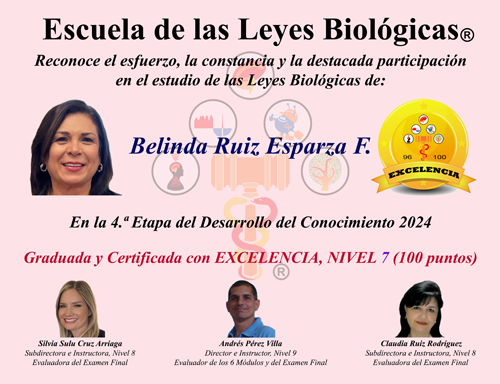 Diploma 2024 Graduada Excelencia Belinda Ruiz Esparza Flores Escuela 5 Leyes Biologicas
