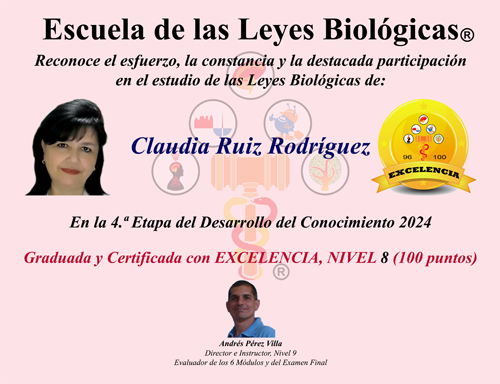 Diploma 2024 Graduada Excelencia Claudia Ruiz Rodriguez Escuela 5 Leyes Biologicas