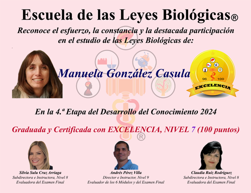 Diploma 2024 Graduada Excelencia Manuela Gonzalez Casula Escuela 5 Leyes Biologicas