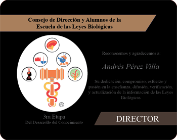 Andres Perez Andy Reconocimiento Academico Director Escuela 5 Leyes Biologicas