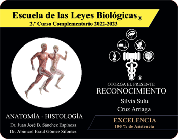 Silvia Sulu Cruz Arriaga Reconocimiento Curso Anatomia Histologia Primer Evento 2023 Escuela 5 Leyes Biologicas