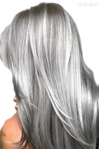 Mujer Espalda Canosa Pelo Cabello Blanco Canas