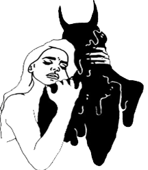 Mujer Abrazando Ego Negro Diablo