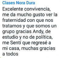 Comentario Nora Posada Navideña Evento 2021 Escuela 5 Leyes Biologicas