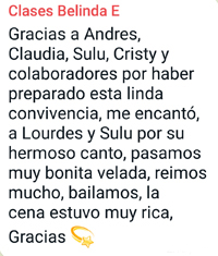 Comentario Belinda Posada Navideña Evento 2021 Escuela 5 Leyes Biologicas