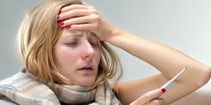 Mujer Fiebre Cansancio Agotamiento Fatiga Debilidad Astenia