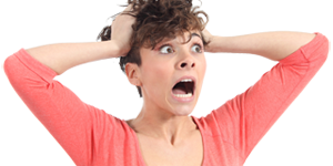 Mujer Gritando Asustada Ataque Ansiedad