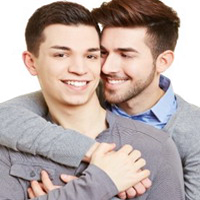 Pareja Homosexual Gays Hombres Abrazados