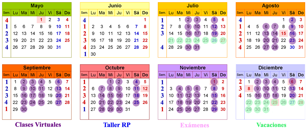 Escuela 5 Leyes Biologicas Calendario Clases 2025
