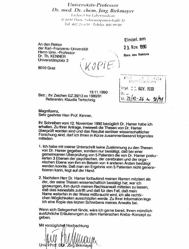 Verificacion George Birkmayer Nueva Medicina Germanica 5 Leyes Biologicas