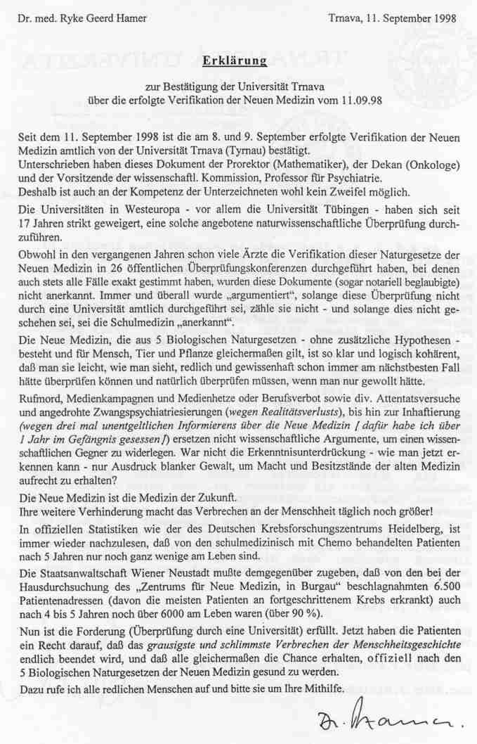 Verificacion Jozef Miklosko Nueva Medicina Germanica