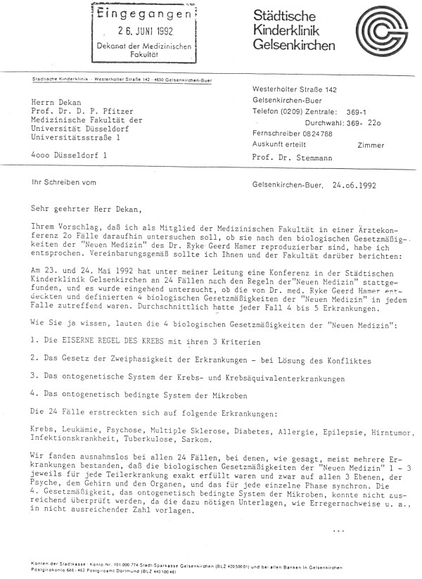 Verificacion Ernst August Stemmann Nueva Medicina Germanica 5 Leyes Biologicas